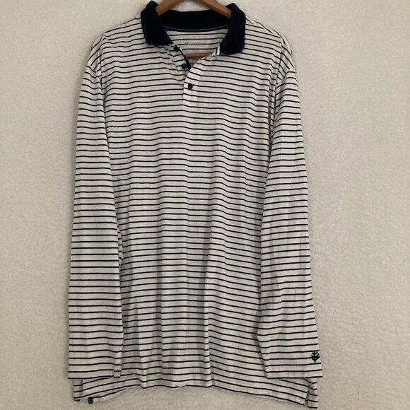 Coolibar Coppitt Weekend Polo Shirt Men XXL Performance Striped UPF 50+ Outdoors - Picture 4 of 9